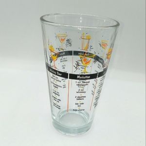 Vintage Libby glass Cocktail/Bartender Drink Recipe maker cup